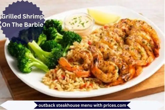 Grilled Shrimp On The Barbie Menu With Prices