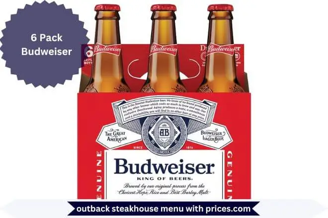 6 Pack Budweiser Menu with Prices