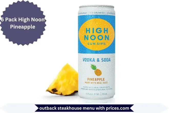 6 Pack High Noon Pineapple Menu with Prices