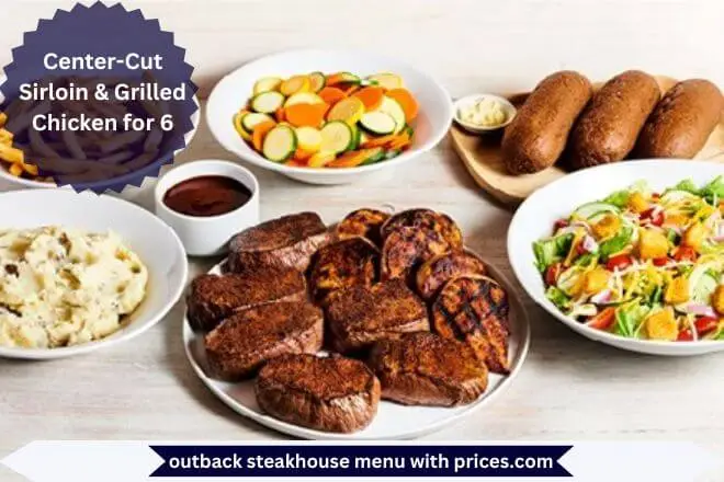 Center-Cut Sirloin & Grilled Chicken for 6 Menu with Prices
